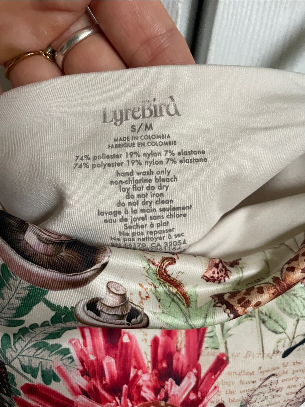 Anthropologie Botanical Butterfly Crop Top - Cream with Multicolor Print - Picture 3 of 4